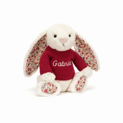 Jellycat Blossom Cream Bunny with Red Jumper Australia | 172953HBJ